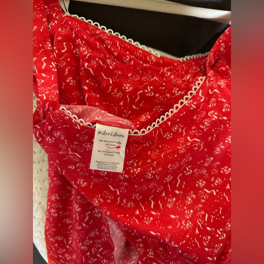 For Love and Lemons Chianti top and barbera midi skirt set pink XS - Picture 10 of 13